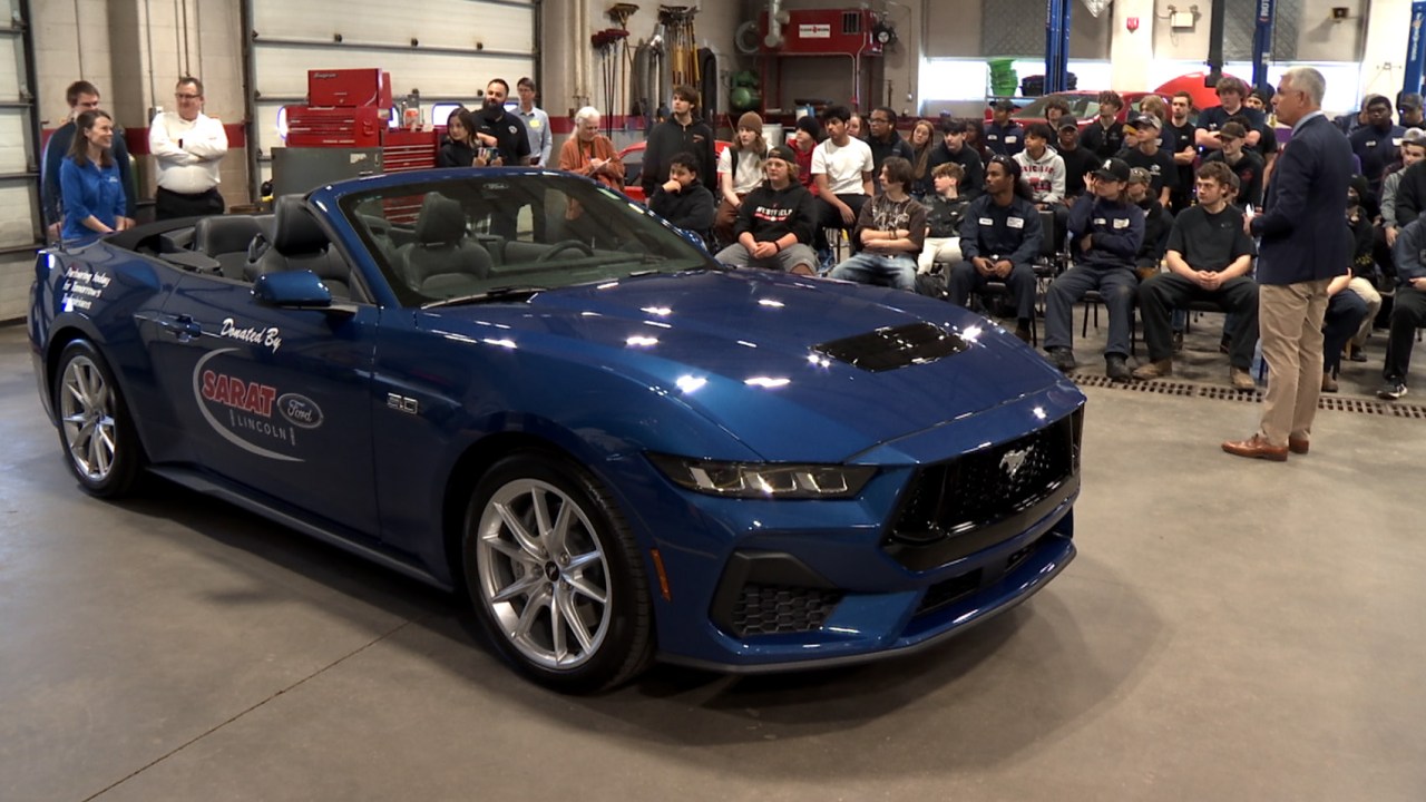 Sarat Ford Lincoln donates 2024 Mustang GT to Westfield Technical Academy