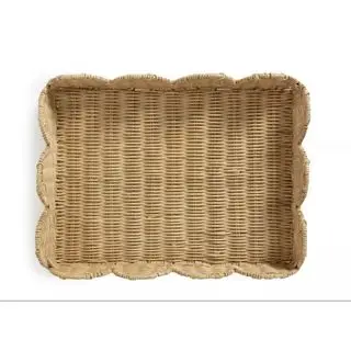 Habitat wicker scalloped tray