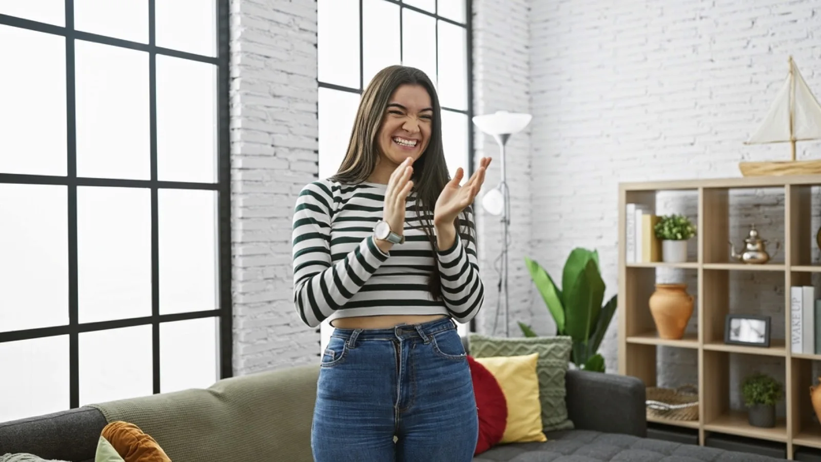 Woman clapping