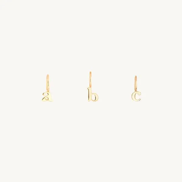 Catbird Tiniest Alphabet Charm, Yellow Gold