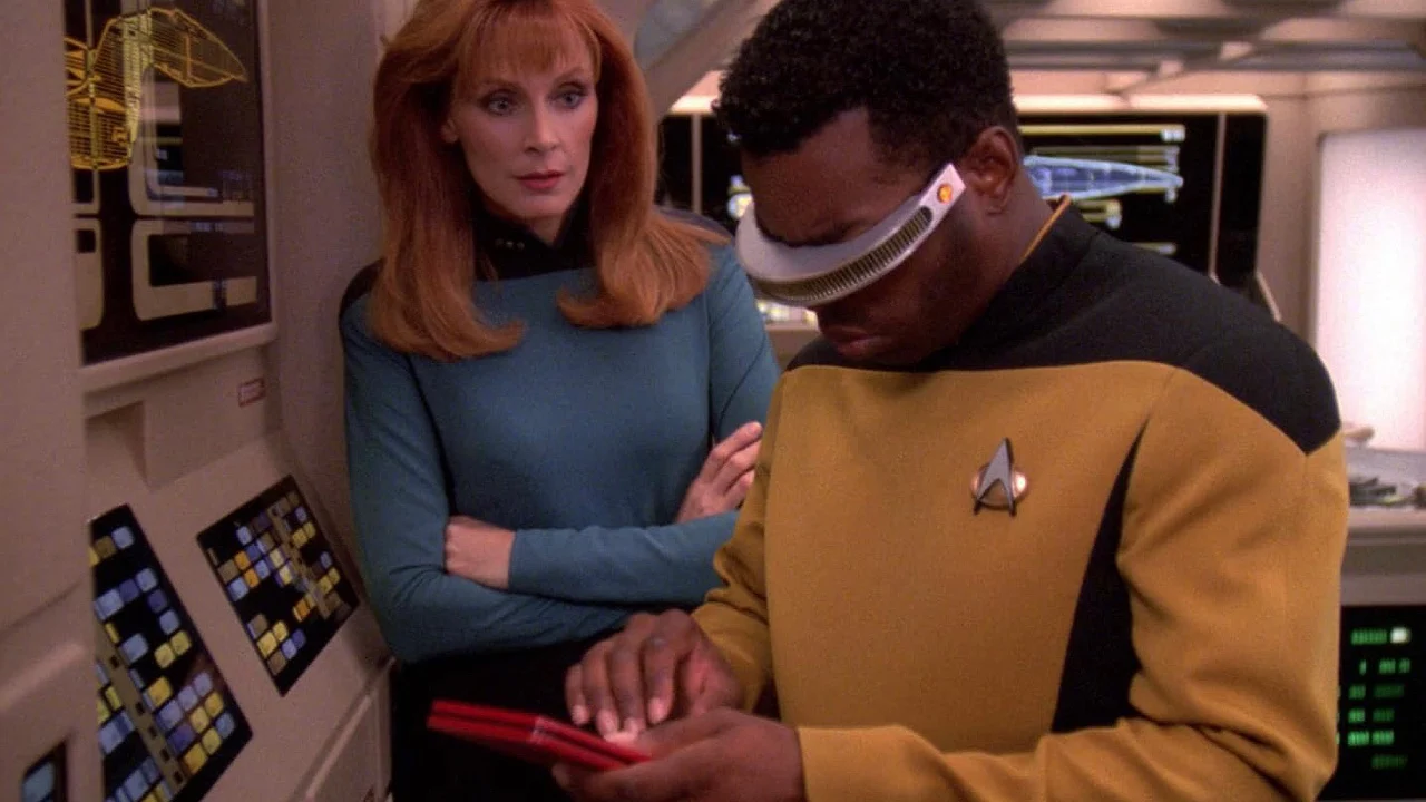 Gates McFadden and LeVar Burton in Star Trek: The Next Generation (1987)