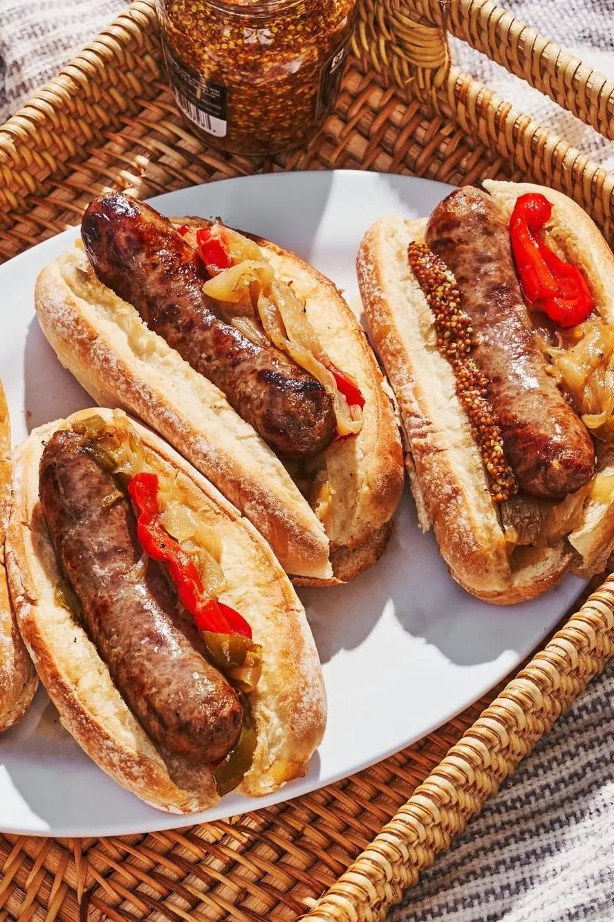 grilled beer brats