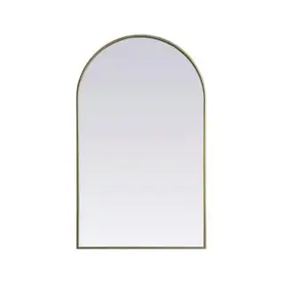 Brass arch framed mirror