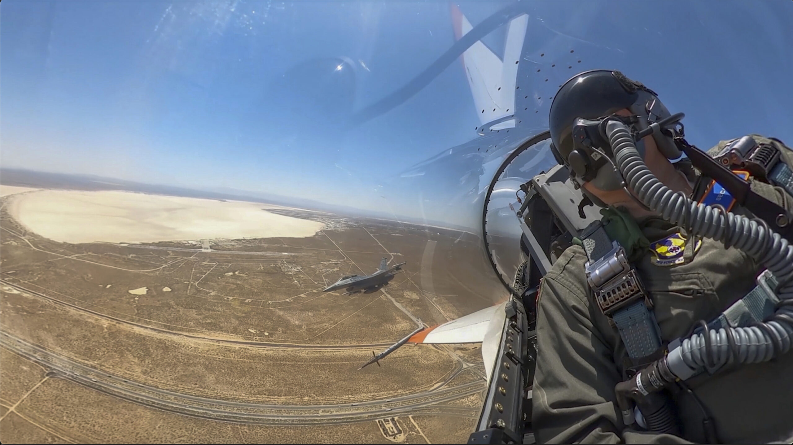 Incredible photos of US Air Force Secretary flying one-of-a-kind fighter jet