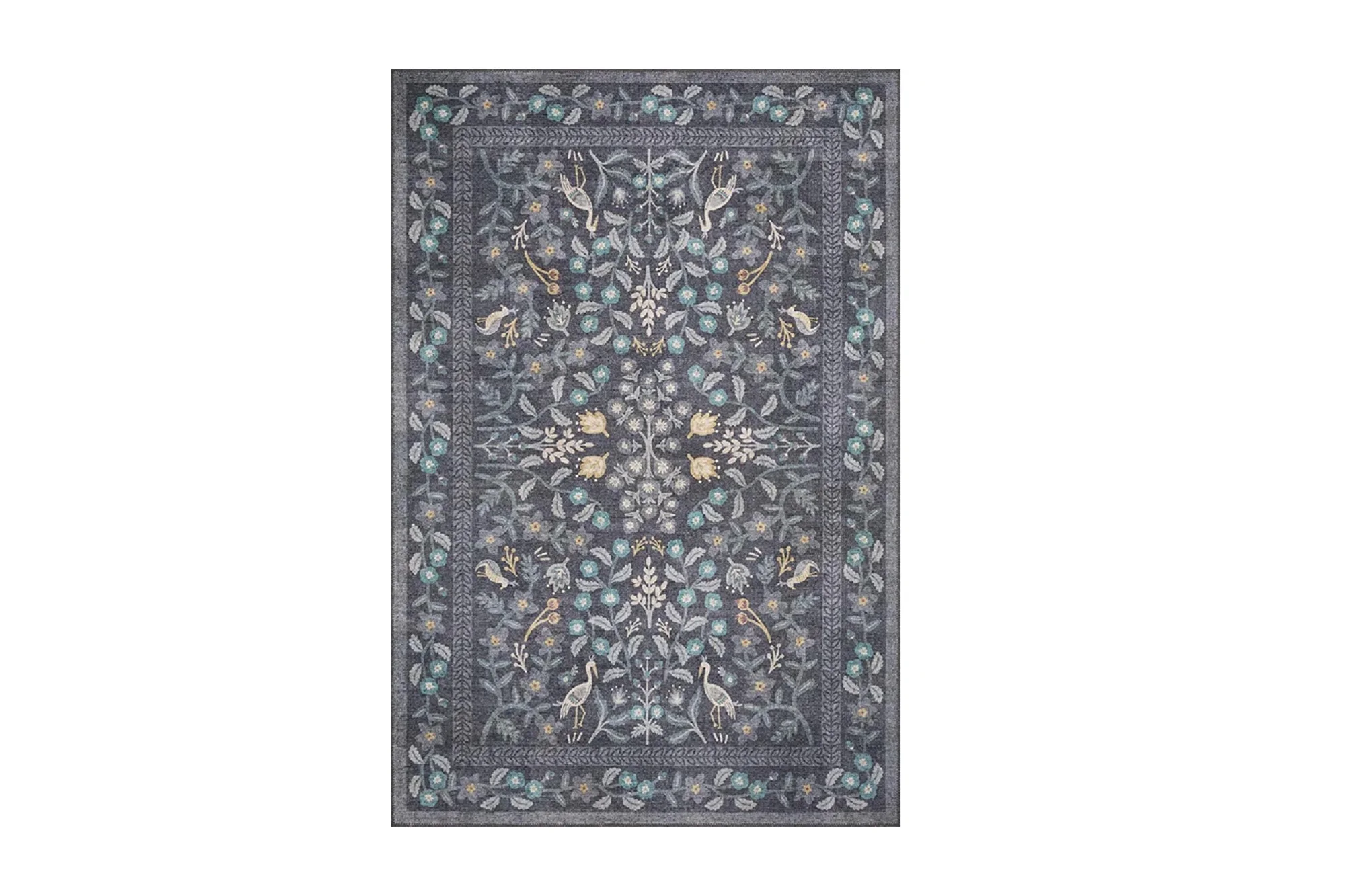 A navy blue rug