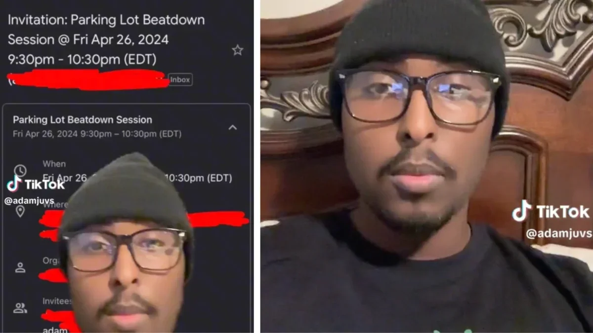 Man Goes Viral After He Gives Restaurant a Bad Review and In Return, Restaurant Owner Sends Him a Calendar Invite for a Parking Lot Beat Down ( Photo: adamjuvs / TikTok )