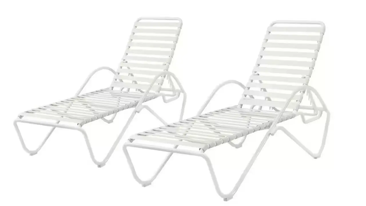 White Adjustable Outdoor Strap Chaise Lounge with Aluminum Frame (2-Pack).jpg