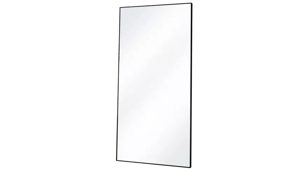 30 in. W x 71 in. H Rectangular Black Aluminum Alloy Framed Modern Oversized Wall Mirror .jpg