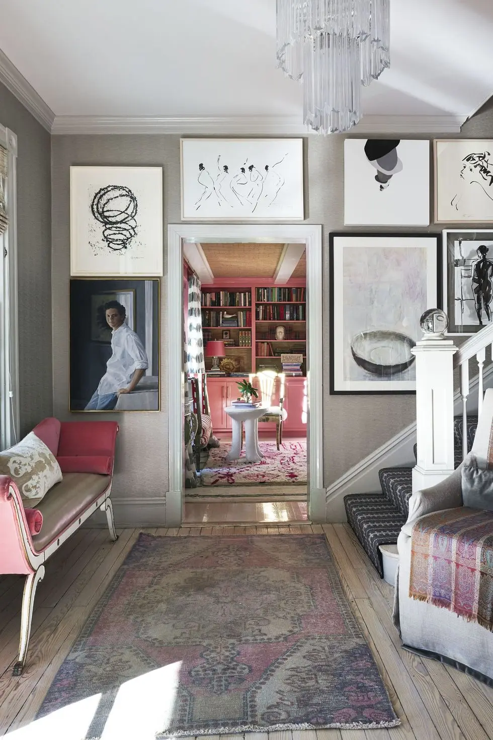 pink and gray entryway pink and gray entryway