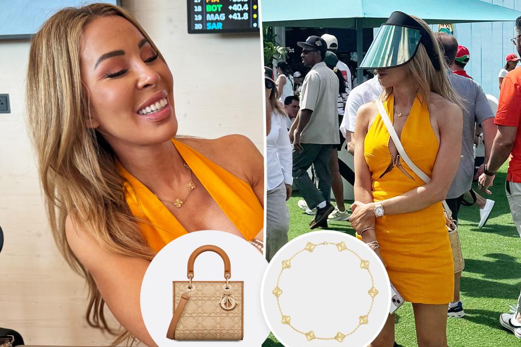 Lisa Hochstein sports over-the-top visor, over $16K in accessories at…