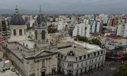 ARGENTINA-VATICAN-RELIGION-POPE FRANCISAerial view of the Basilica of San Jose de Flores in Buenos Aires, taken on April 3, 2023. - The Basilica of San Jose de Flores, inaugurated in 1883, was the church which Jorge Mario Bergoglio, now Pope Francis, attended in his childhood and teenage years. Pope Francis thanked those who prayed for him during his illness on April 2, 2023, as he kicked off the holiest week in the Christian calendar just a day after leaving hospital following a bout of bronchitis. The 86-year-old’s admittance to hospital in Rome on March 29 with breathing difficulties sparked concerns he may not be well enough to attend an important series of Easter rites. (Photo by Luis ROBAYO / AFP) (Photo by LUIS ROBAYO/AFP via Getty Images)