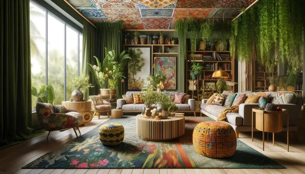 In 2024, bold natural patterns will be not just accents but central elements that define a room's ambiance.