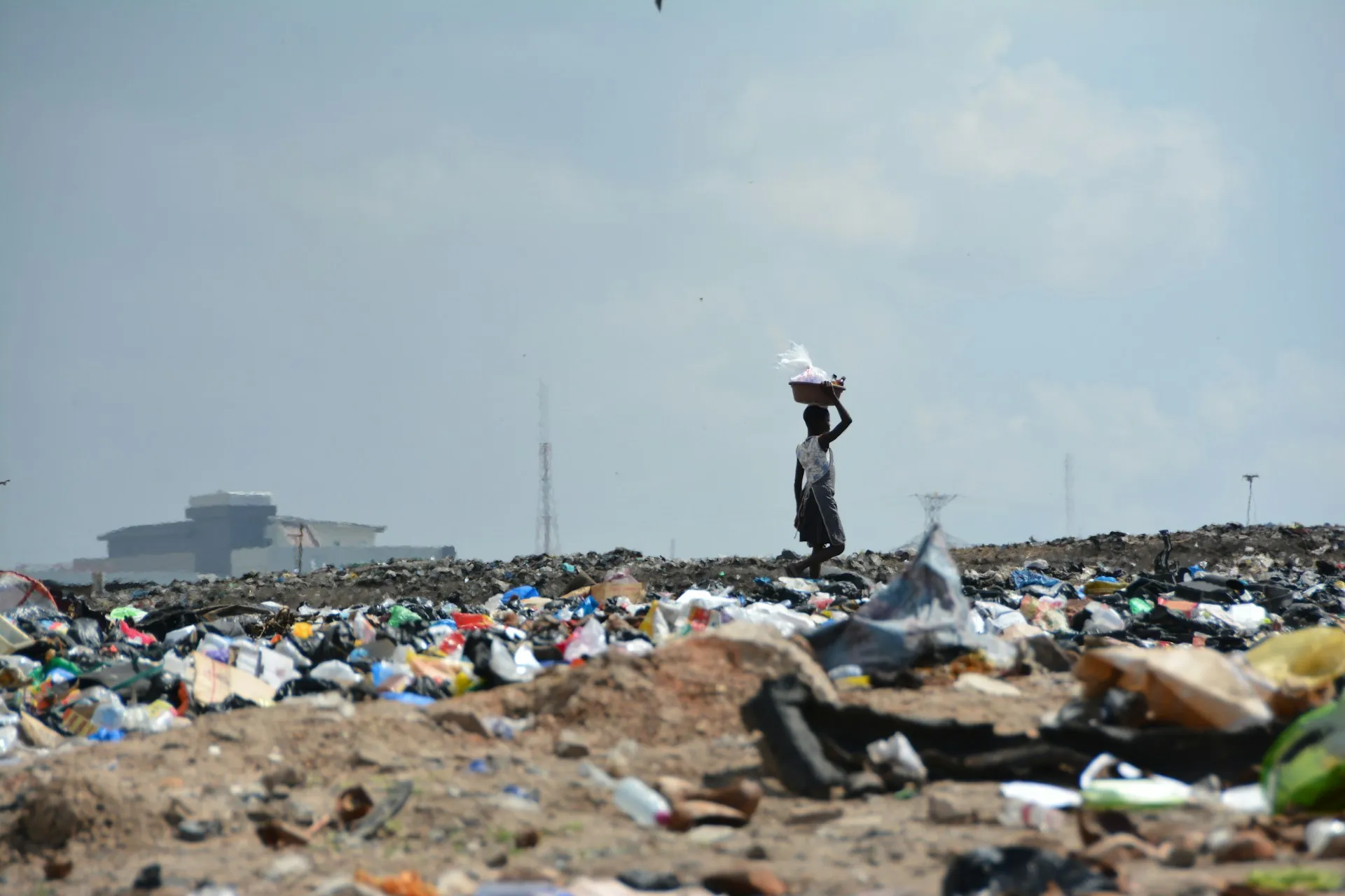 Person in a landfill.