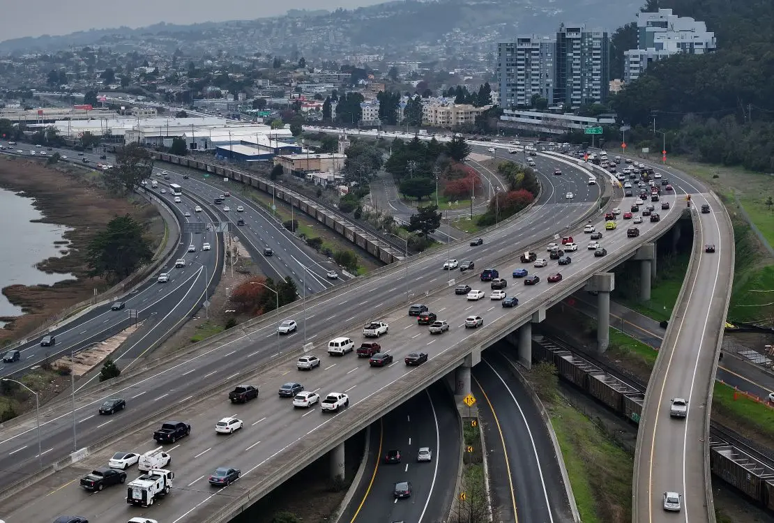 Drivers on Interstate 80 in Berkeley, California.