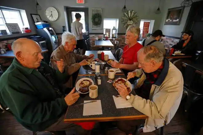 Patrons enjoy breakfast at the Little Phoenix Restaurant on Acushnet Avenue in New Bedford.