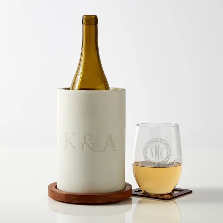 Wood and Marble Wine Chiller Wood and Marble Wine Chiller