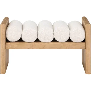 white boucle bench