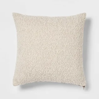 beige boucle throw pillow