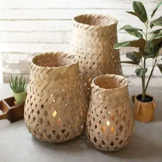 Bamboo Lanterns, Set of Three