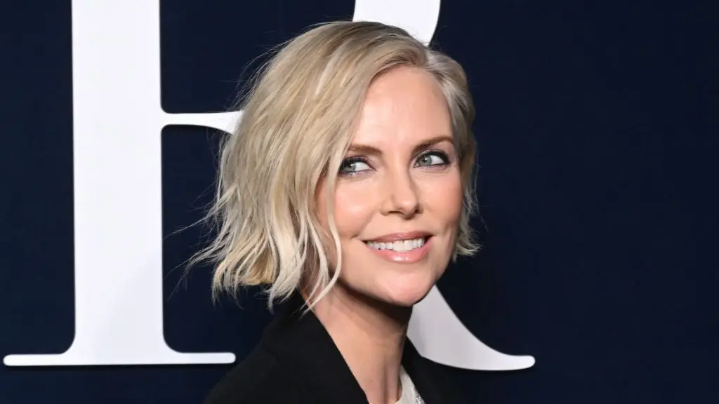 Close-up photo of Charlize Theron with blonde hair