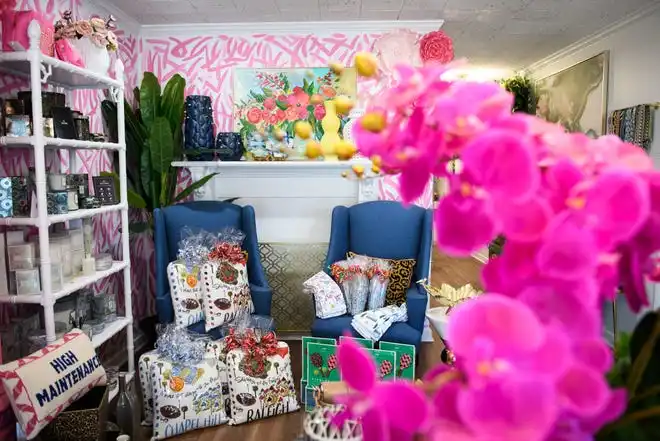 A variety of home decor items at The Pink Petunia at 1325 Morganton Road.