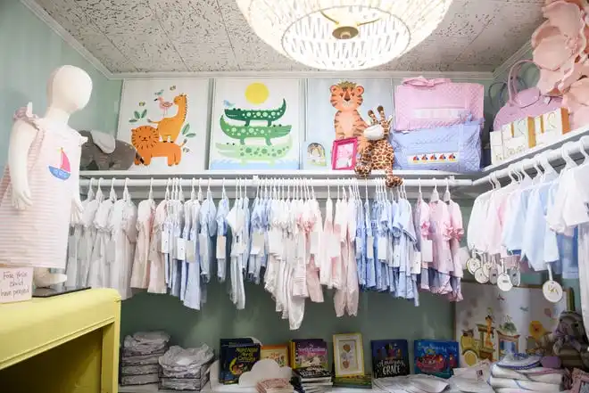 Baby and toddler section at The Pink Petunia at 1325 Morganton Road.