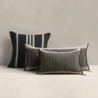 Dark blue and white striped throw pillows from Banana Republic