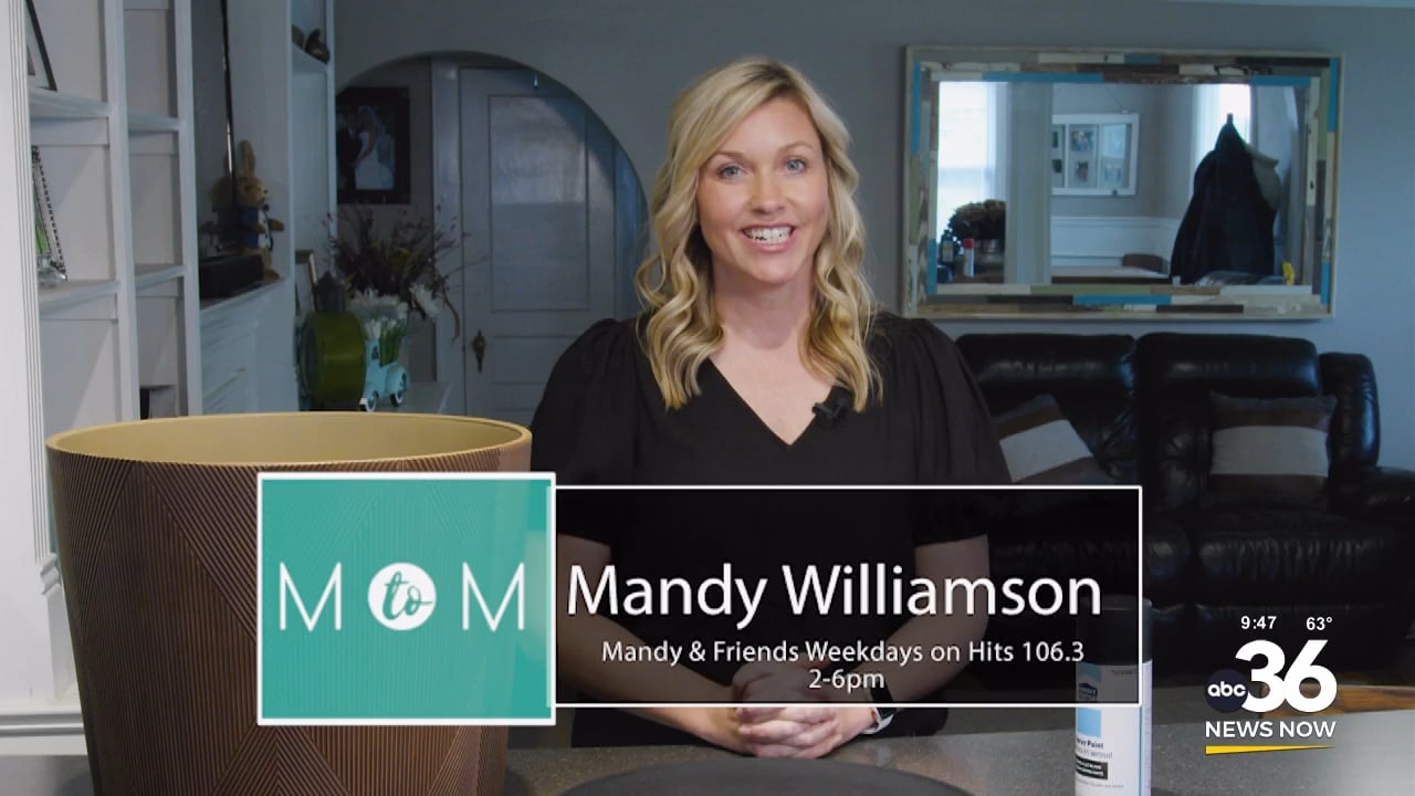 Mandy Williamson teaches a home décor hack using a planter on Mom to Mom