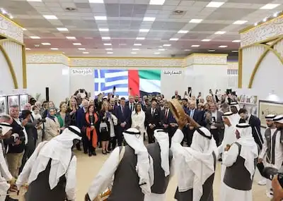 Emirati and Greek delegates joined together to open the fair this week. Photo: @sharjahbookauthority / Instagram