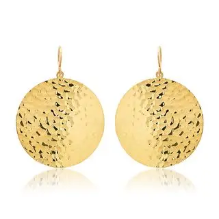 Large Hammered Disc Earrings