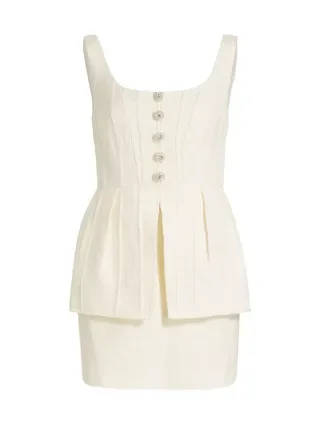 Bouclé Peplum Minidress