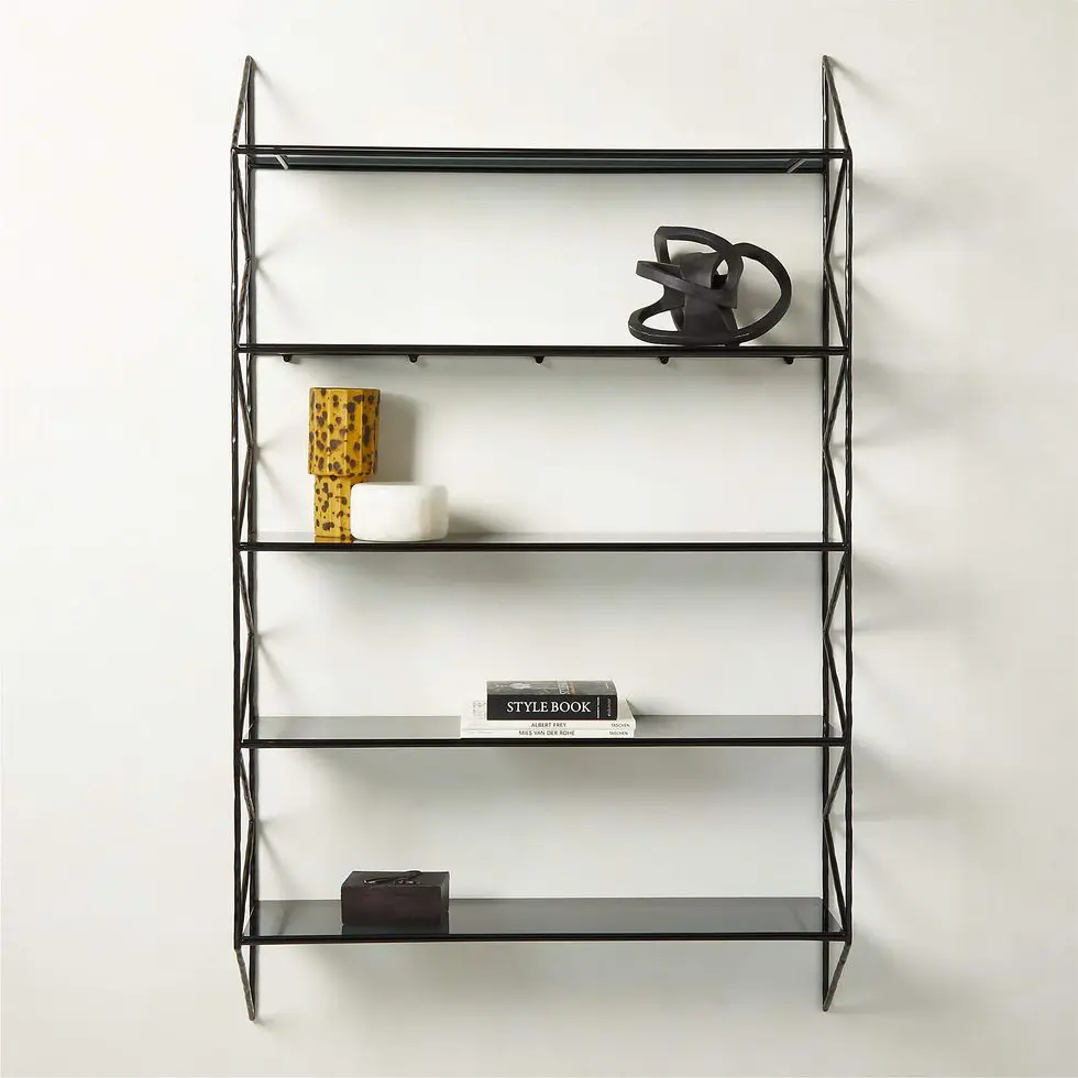 Ponte Black Metal Wall Mount Bookshelf