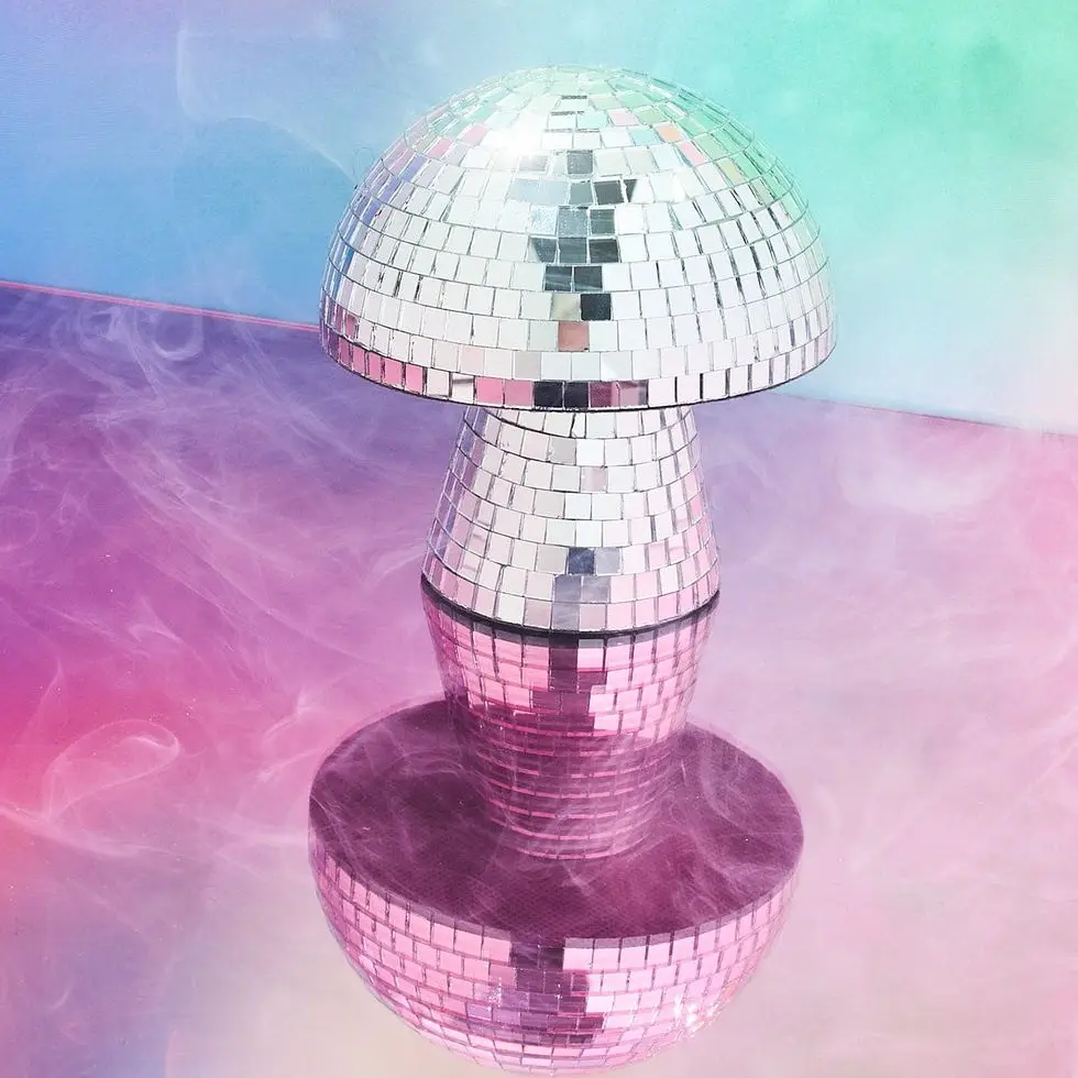 Disco Ball Mushroom Sculpture