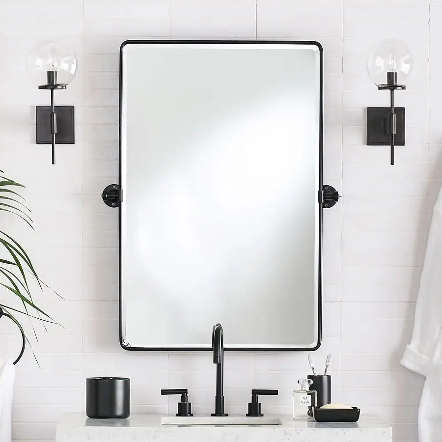 Vintage Rounded Rectangular Pivot Mirror