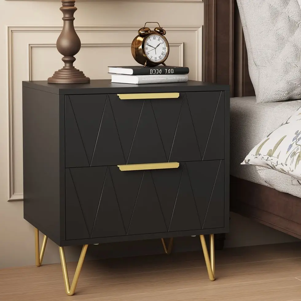 Modern 2 Drawer Nightstand