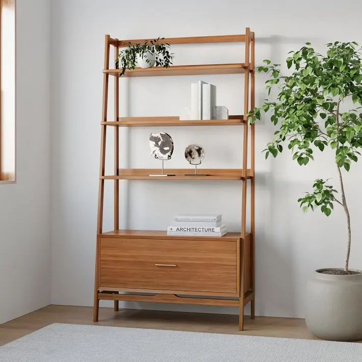 Mid-Century Bookshelf with Drawer