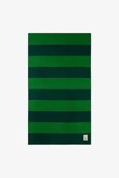 Tekla Green Block Stripes Beach Towel