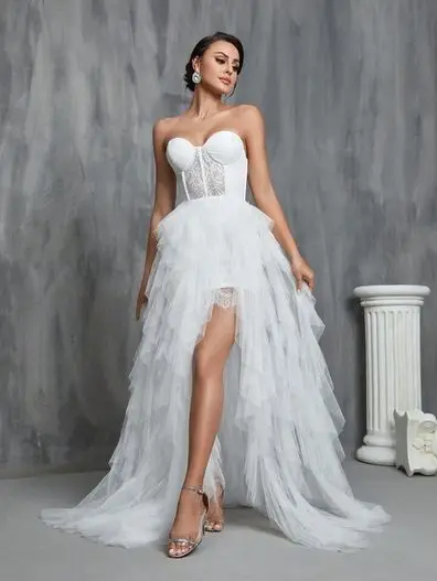A Shein fast fashion wedding dress.