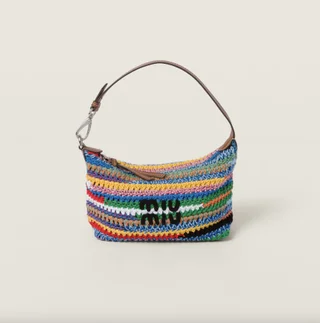 miu miu rainbow crochet pouch