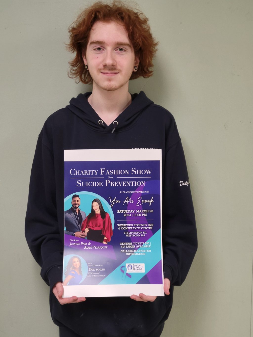 Student designs winning poster for charity fashion show