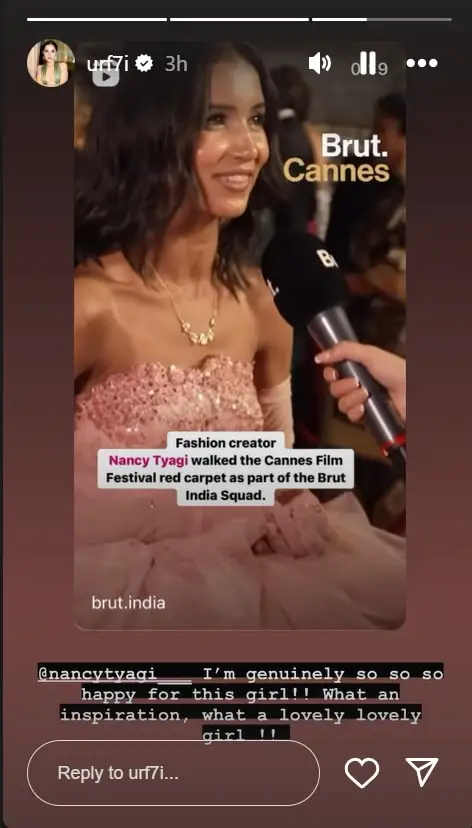 Uorfi javed gave a shoutout to fashion influencer Nancy Tyagi. Uorfi javed gave a shoutout to fashion influencer Nancy Tyagi.