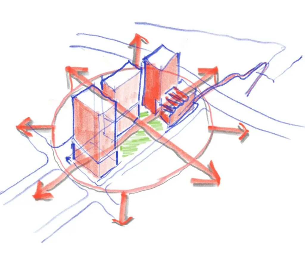 Sketch of SPARC Kips Bay vision, by Ennead Architects and Dattner Architects