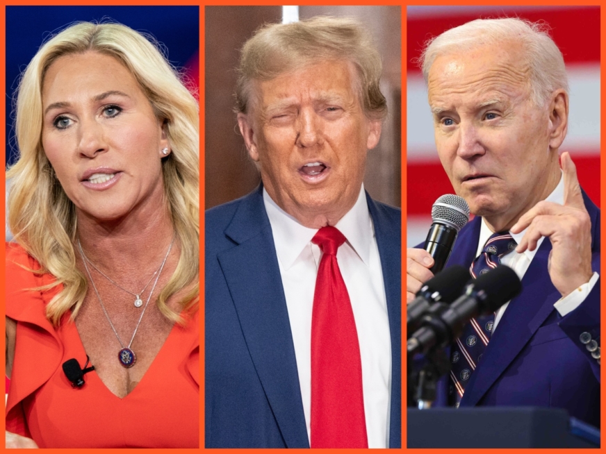 MTG’s “bleach blonde” bombshell, Trump’s bizarro MAGA fashion show, Biden’s queer promise