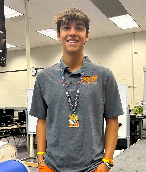 Luke Hernandez poses at Longmont High on April 29. (Amy Bounds/Staff Writer)