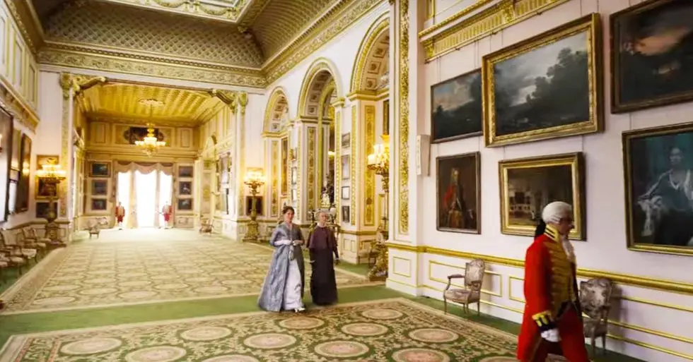 an interior shot of the queen’s residence in bridgerton