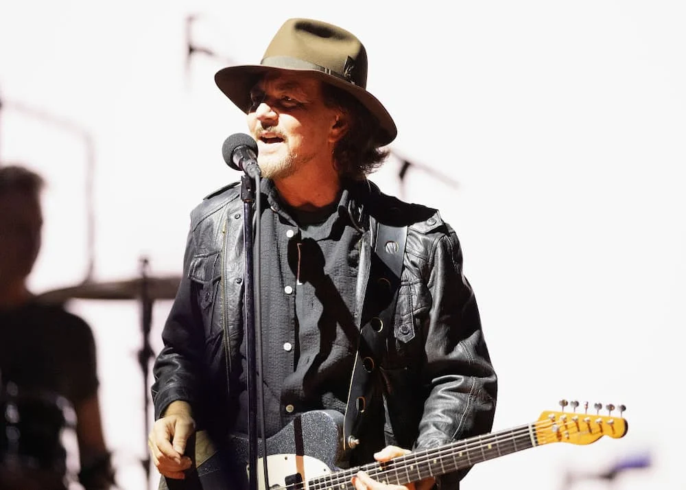 Eddie Vedder of Pearl Jam kicks off Dark Matter World Tour at Rogers Arena on May 04, 2024 in Vancouver, British Columbia, Canada. Eddie Vedder of Pearl Jam kicks off Dark Matter World Tour at Rogers Arena on May 04, 2024 in Vancouver, British Columbia, Canada.