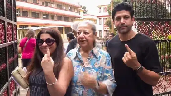Actor Farhan Akthar, while standing in a queue at a polling station in Bandra West to cast his vote, told PTI, “My vote is for good governance, the government that looks after all the people, gives us a better city.”(PTI)