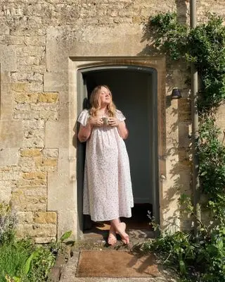 woman wearing a floral nightdress