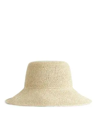 Crochet Straw Hat - Light Beige - Arket Gb
