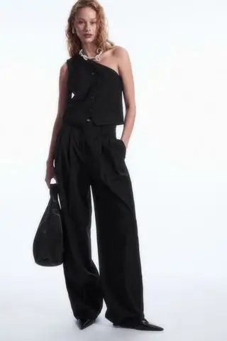 Asymmetric Tailored Wool Waistcoat